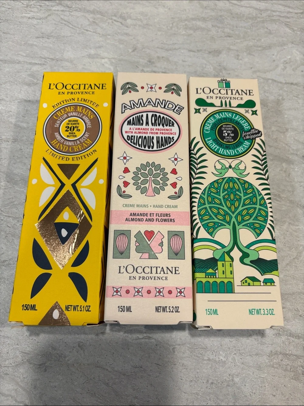 L'OCCITANE Hand Cream Trio - Yellow, Cream, Green